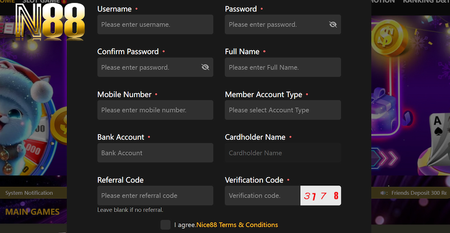 Quy trình tạo tài khoản N88 đầy đủ, chi tiết